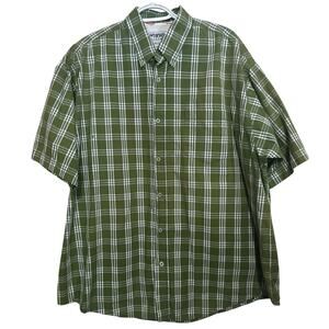 Wrangler Hero Men's Green White Plaid Short Sleeve Button Down Shirt Size 2X